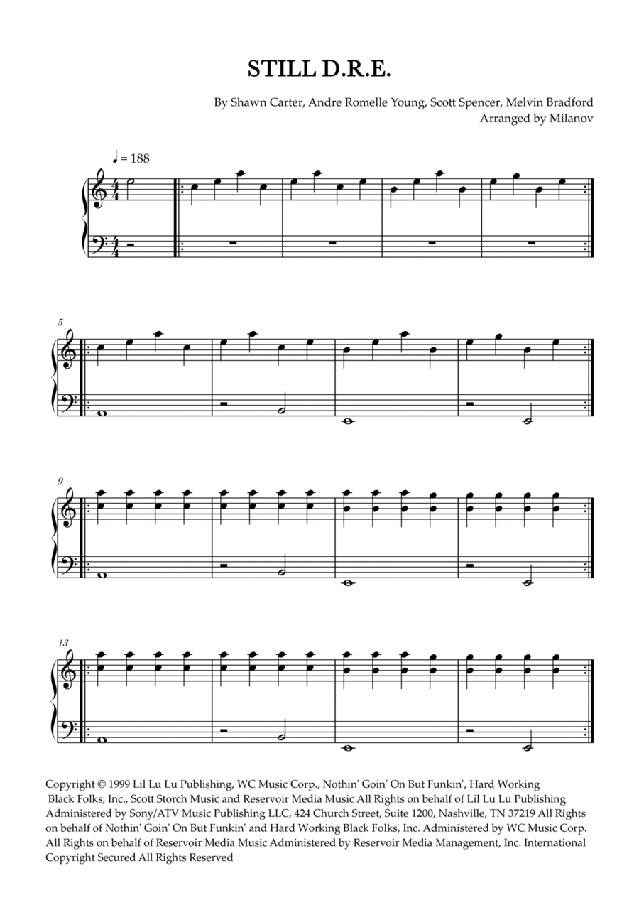 Still D.r.e. Easy Piano scores gallery preview page 1