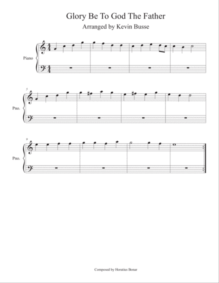 Glory Be To God The Father (Easy key of C) - Piano Easy Piano scores gallery preview page 1