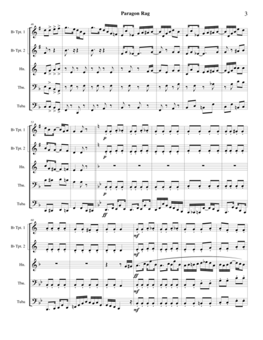 Paragon Rag: Classic Ragtime for Brass SCORE image number null