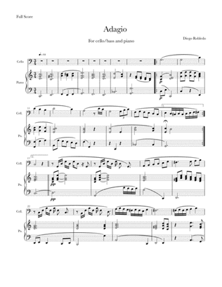 Adagio for cello or bass and piano