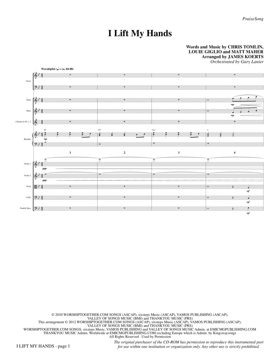 I Lift My Hands - Full Score Choir scores gallery preview page 1