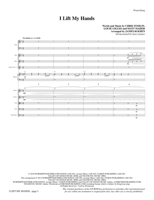 Book cover for I Lift My Hands - Full Score