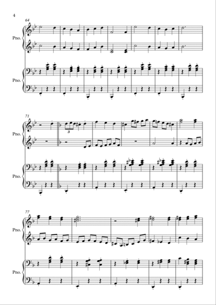 Howl's Moving Castle 1 Piano, 4-Hands scores gallery preview page 4