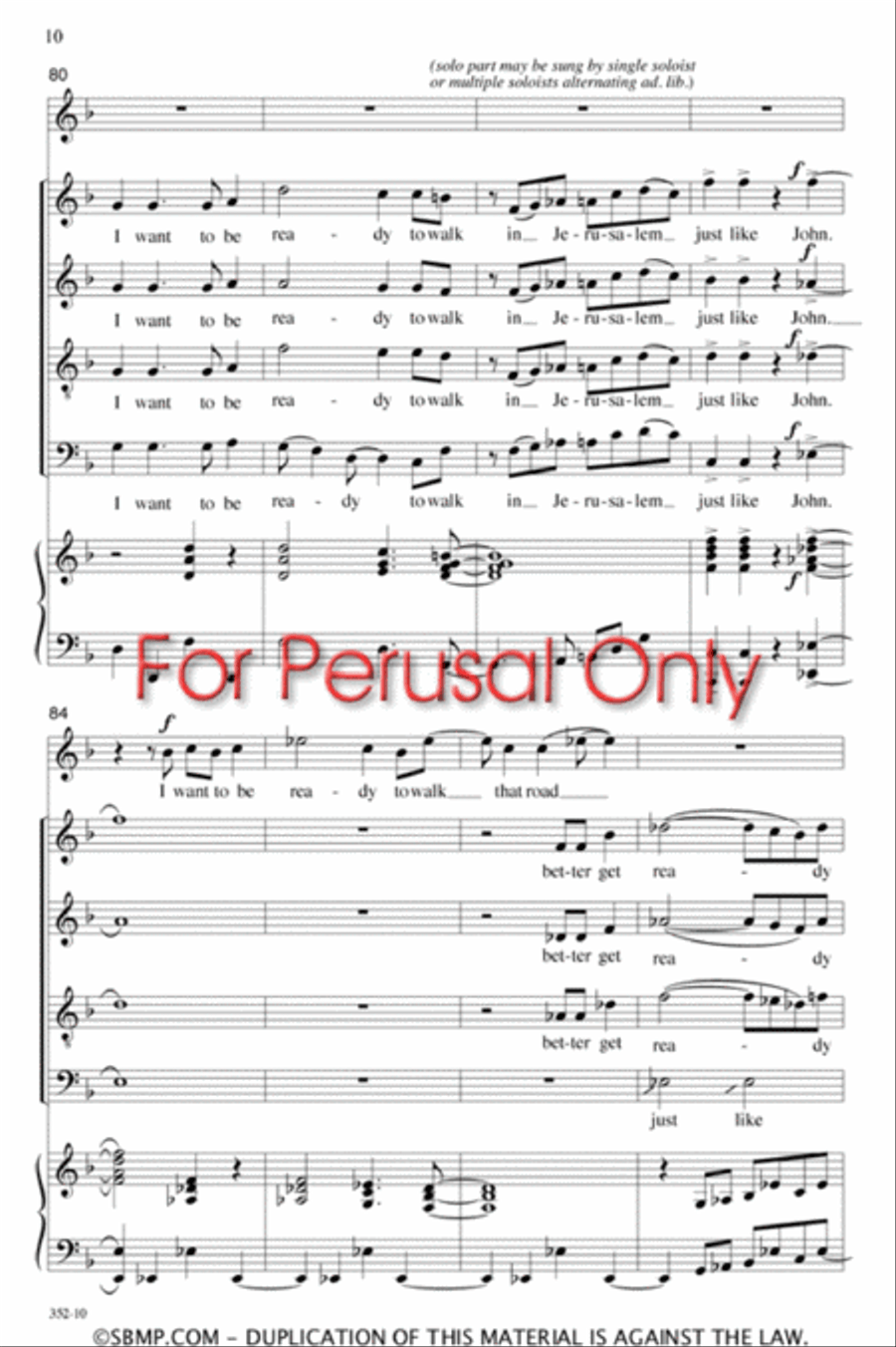Walk in Jerusalem - SATB Octavo 4-Part scores gallery preview page 10