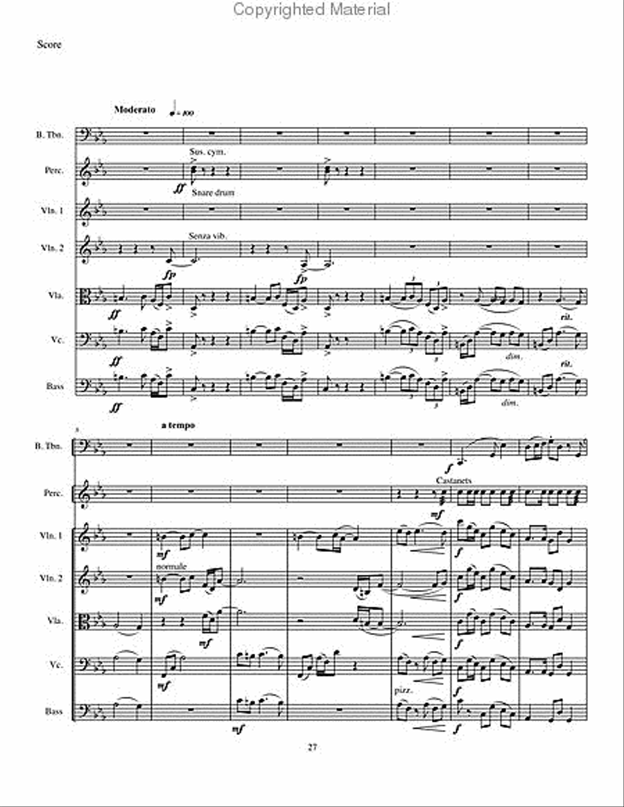 Concerto for Bass Trombone with String Orchestra & Percussion String Orchestra scores gallery preview page 8