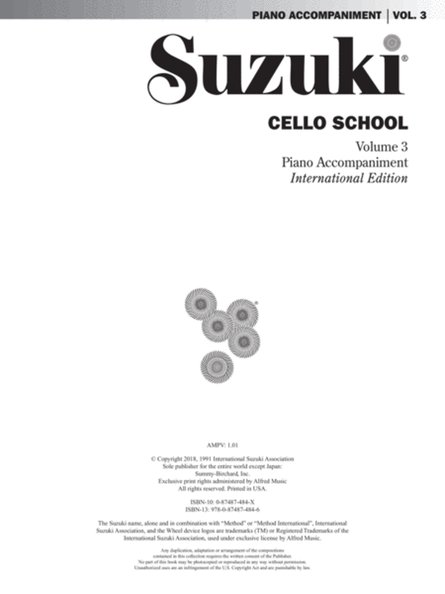 Suzuki Cello School, Volume 3