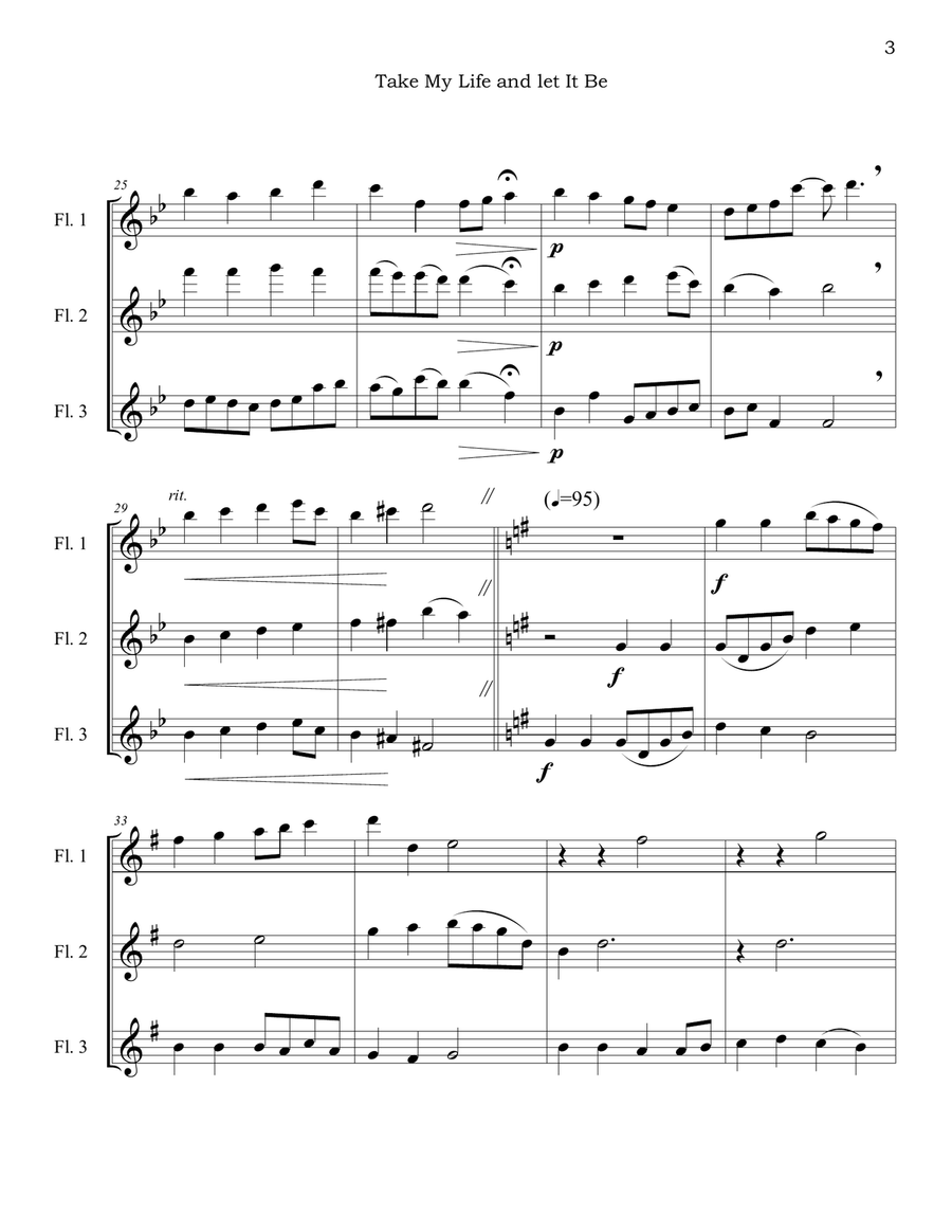 Take My Life and Let It Be Woodwind Trio scores gallery preview page 3