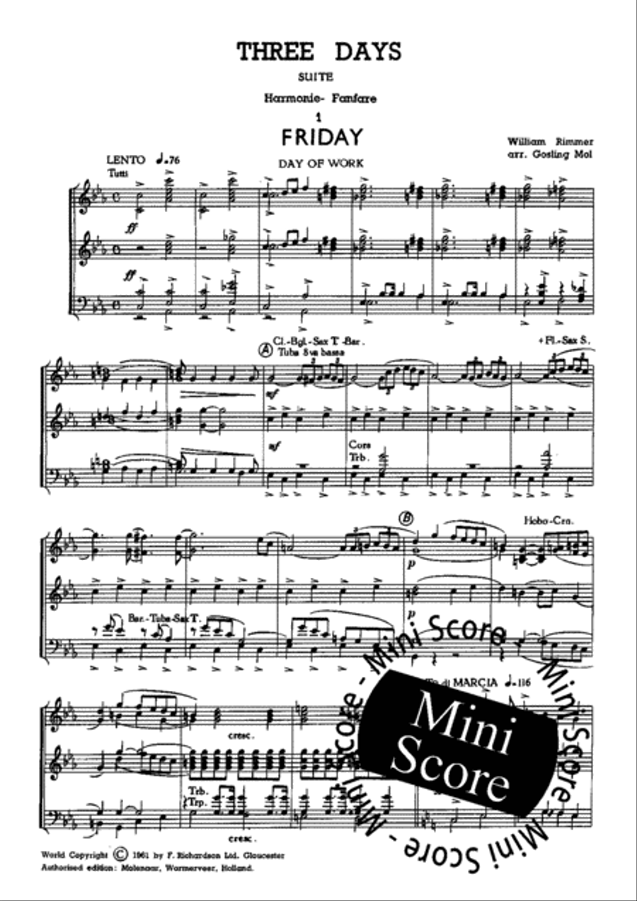 Three Days Three Days Concert Band scores gallery preview page 4