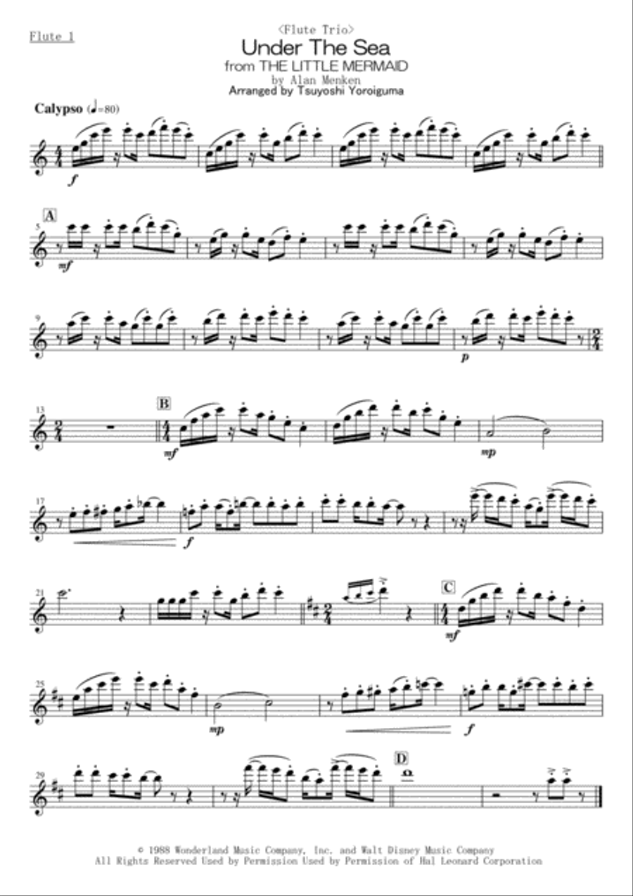 Under The Sea Woodwind Trio scores gallery preview page 3