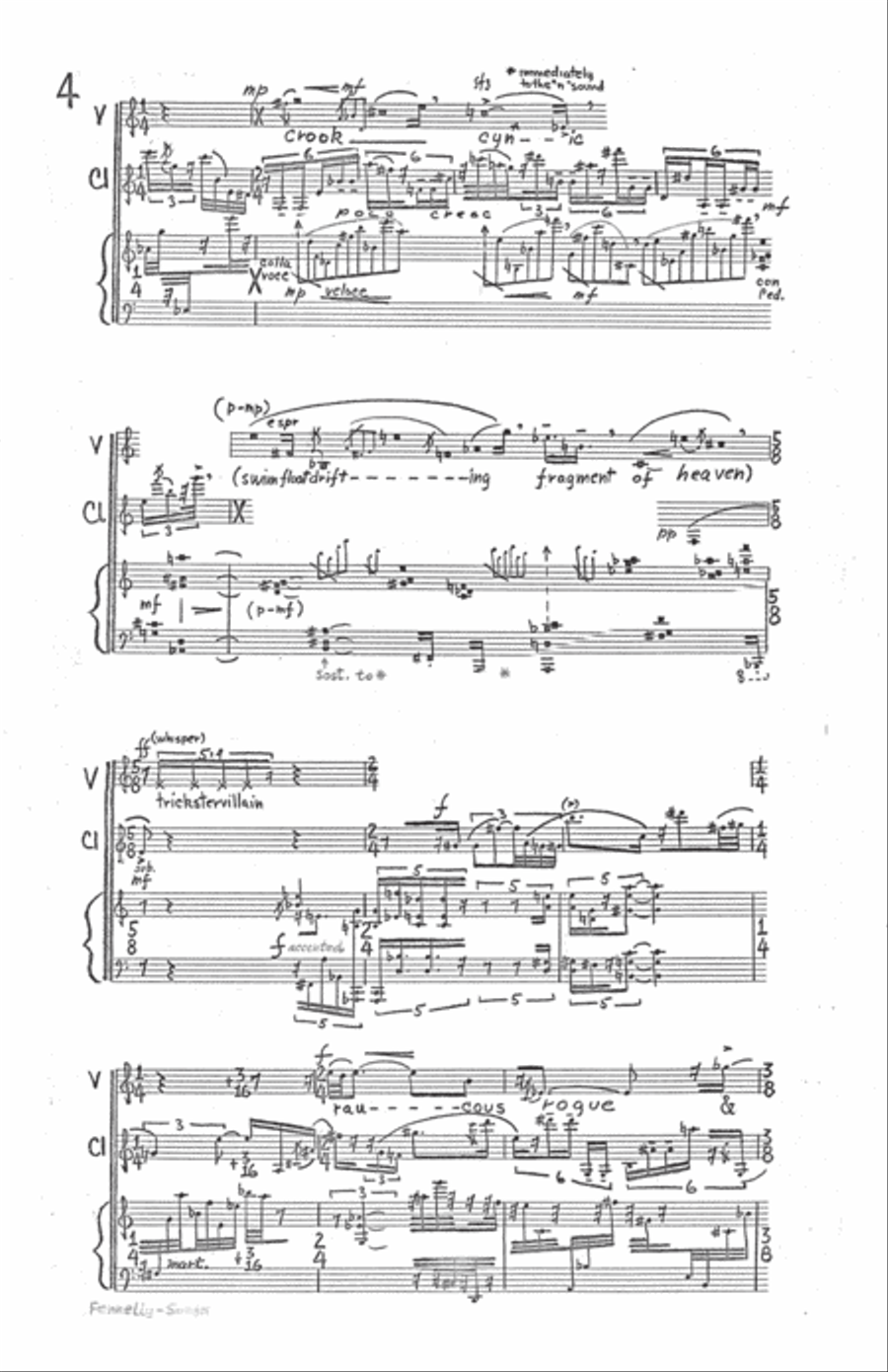 [Fennelly] Songs With Improvisation Small Ensemble scores gallery preview page 6