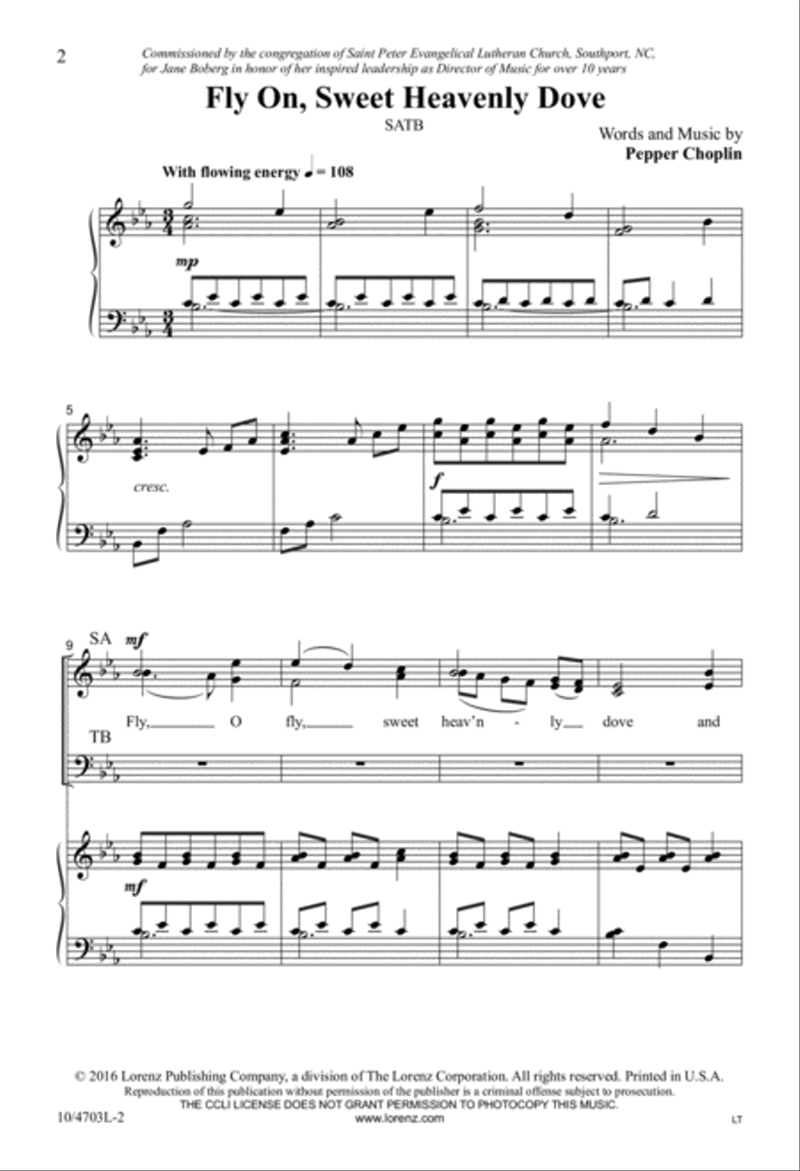 Fly On, Sweet Heavenly Dove 4-Part scores gallery preview page 2