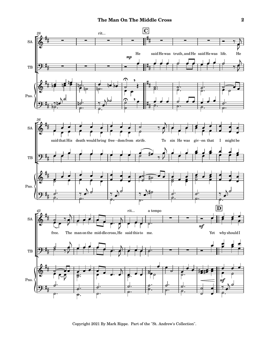 The Man On The Middle Cross - SATB (StA C00161) 4-Part scores gallery preview page 4