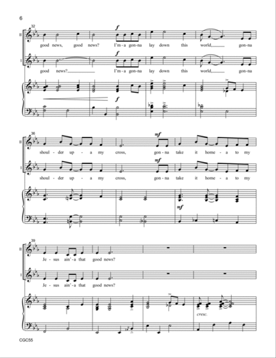 When the Spirit Says Sing: Spirituals for Unison/Two-part Voices Unison Choir scores gallery preview page 6