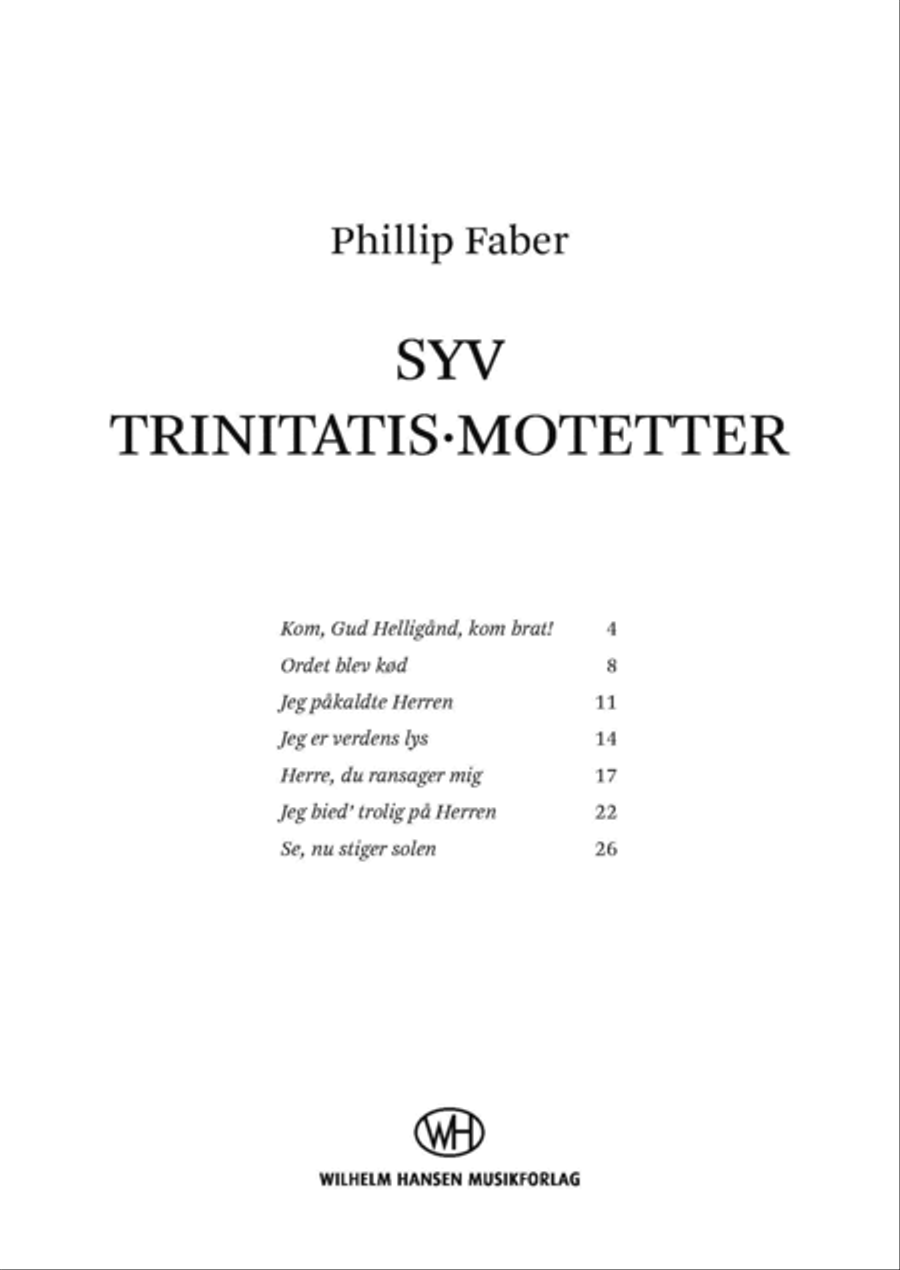 Syv Trinitatis-Motetter (Upper Voices)