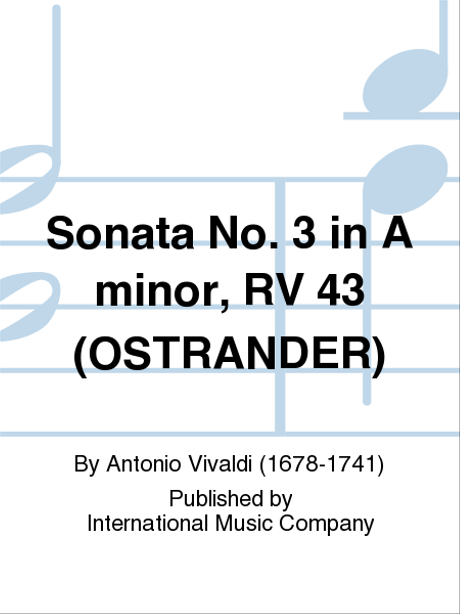 Sonata No. 3 In A Minor, Rv 43