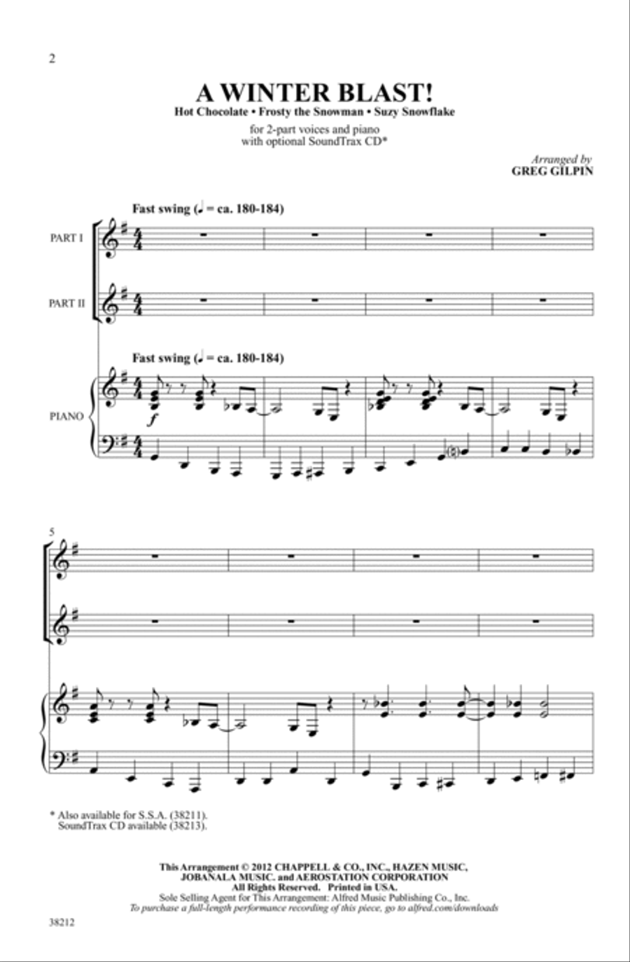 A Winter Blast! A Winter Blast! Choir scores gallery preview page 1