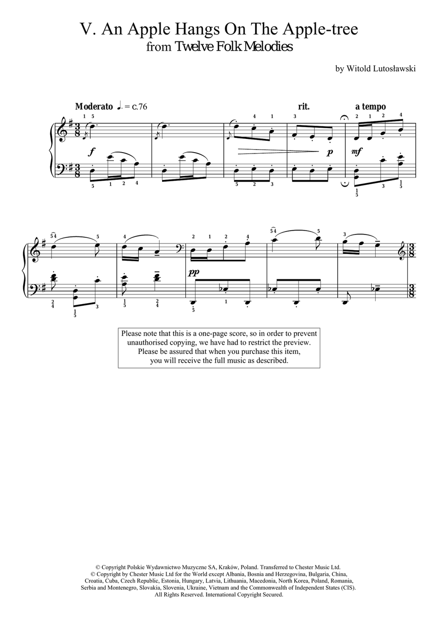 An Apple Hangs On The Apple-Tree Piano Solo scores gallery preview page 1