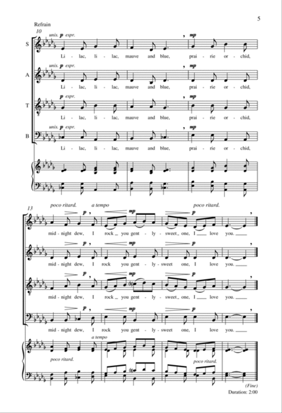 Due West: 2. Prairie Lullaby 4-Part scores gallery preview page 4