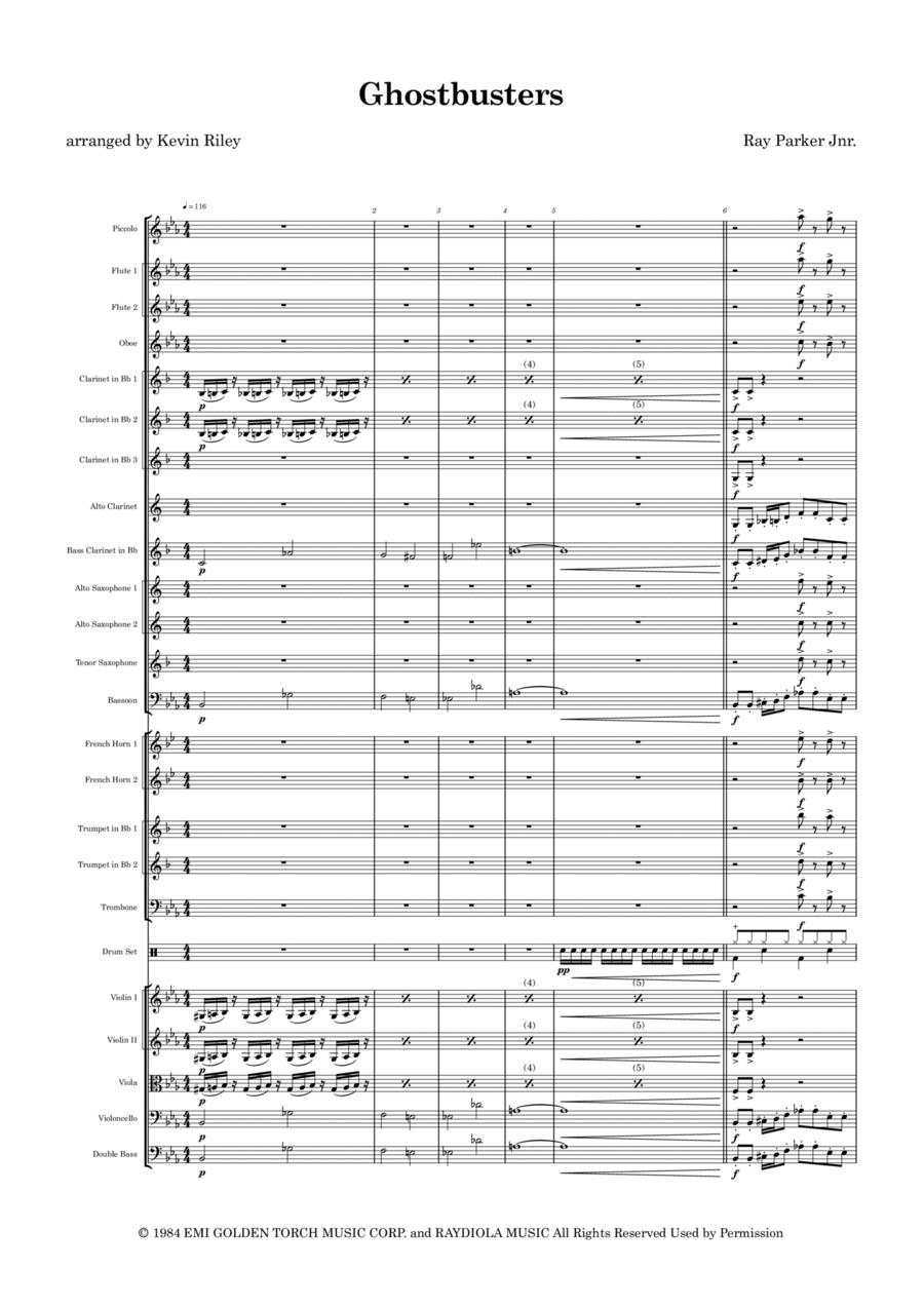 Ghostbusters Full Orchestra scores gallery preview page 1