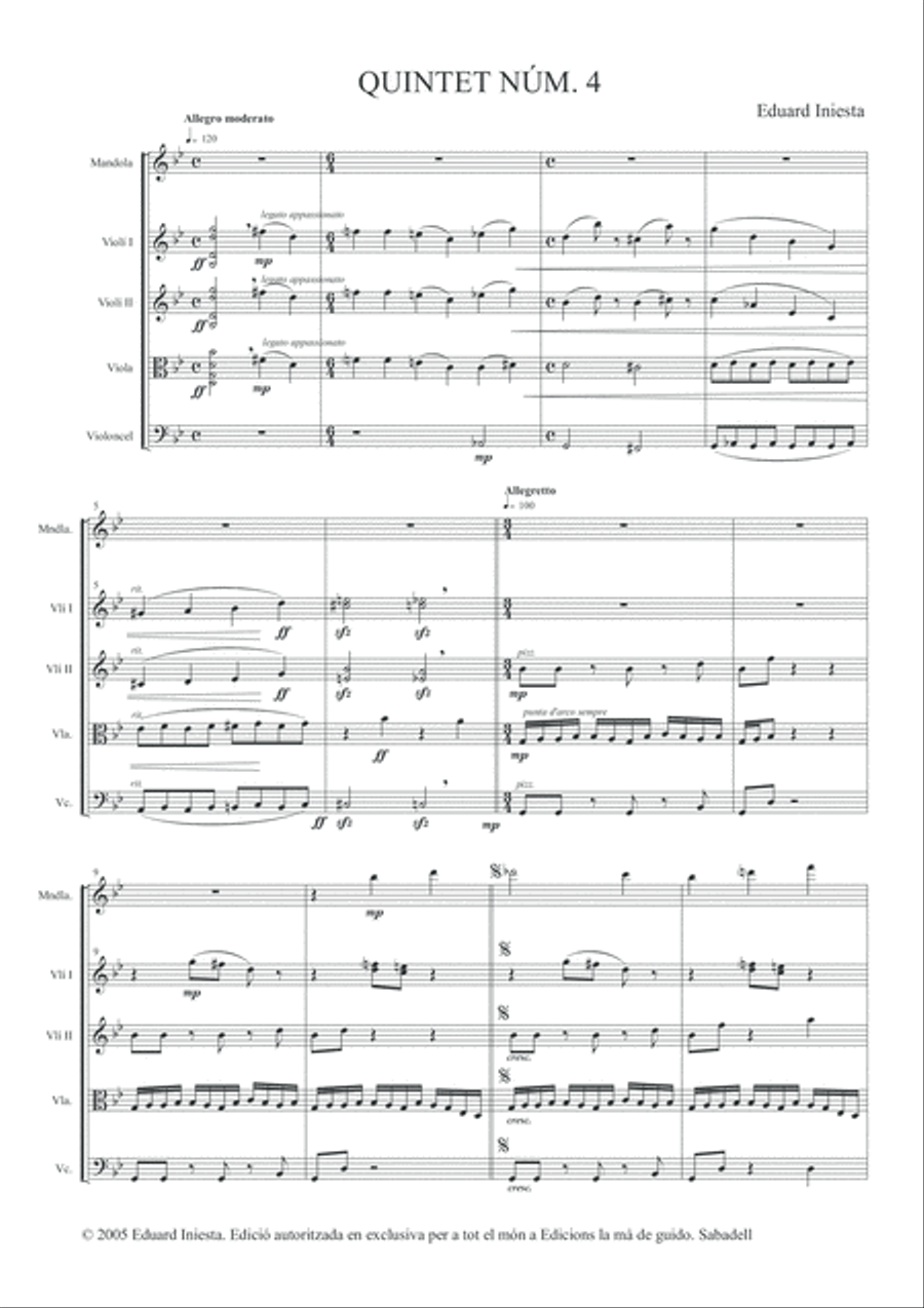 Quintet núm. 4 String Quintet scores gallery preview page 5