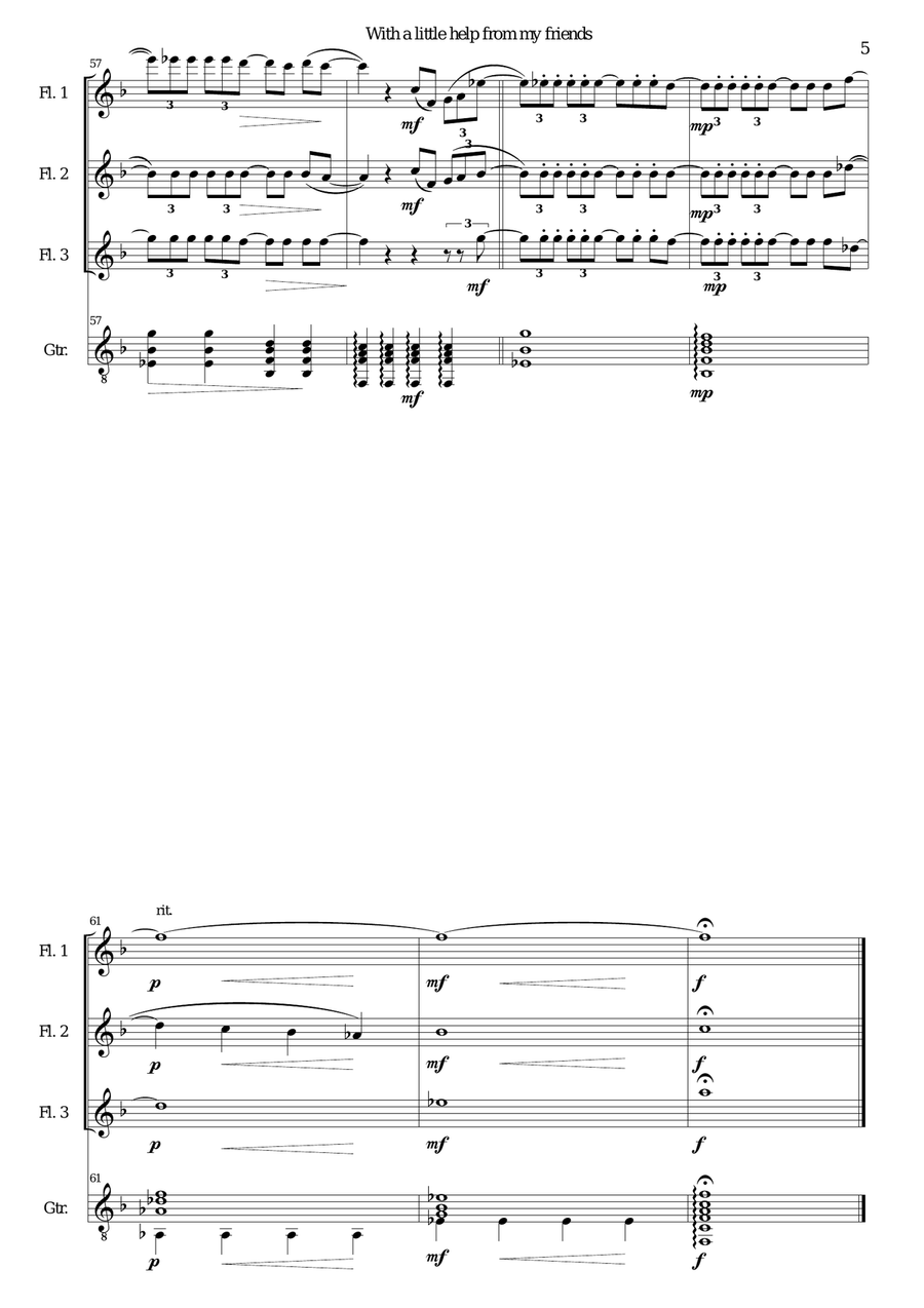 With A Little Help From My Friends Small Ensemble scores gallery preview page 5
