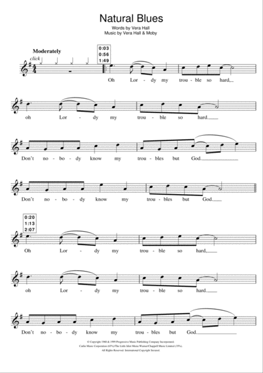 Natural Blues Flute Solo scores gallery preview page 1