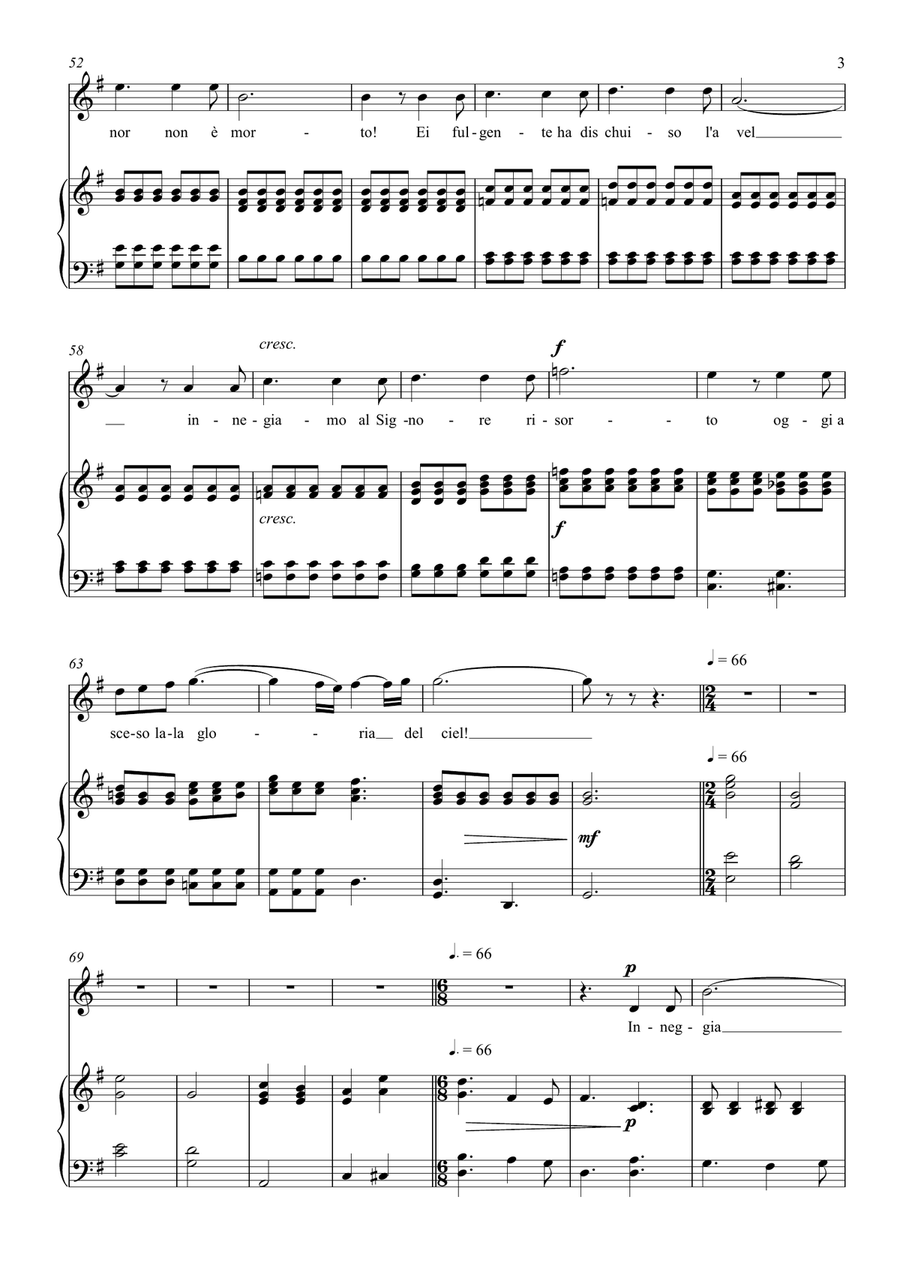Easter Hymn (from Cavalleria Rusticana) - Soprano Piano, Vocal scores gallery preview page 3