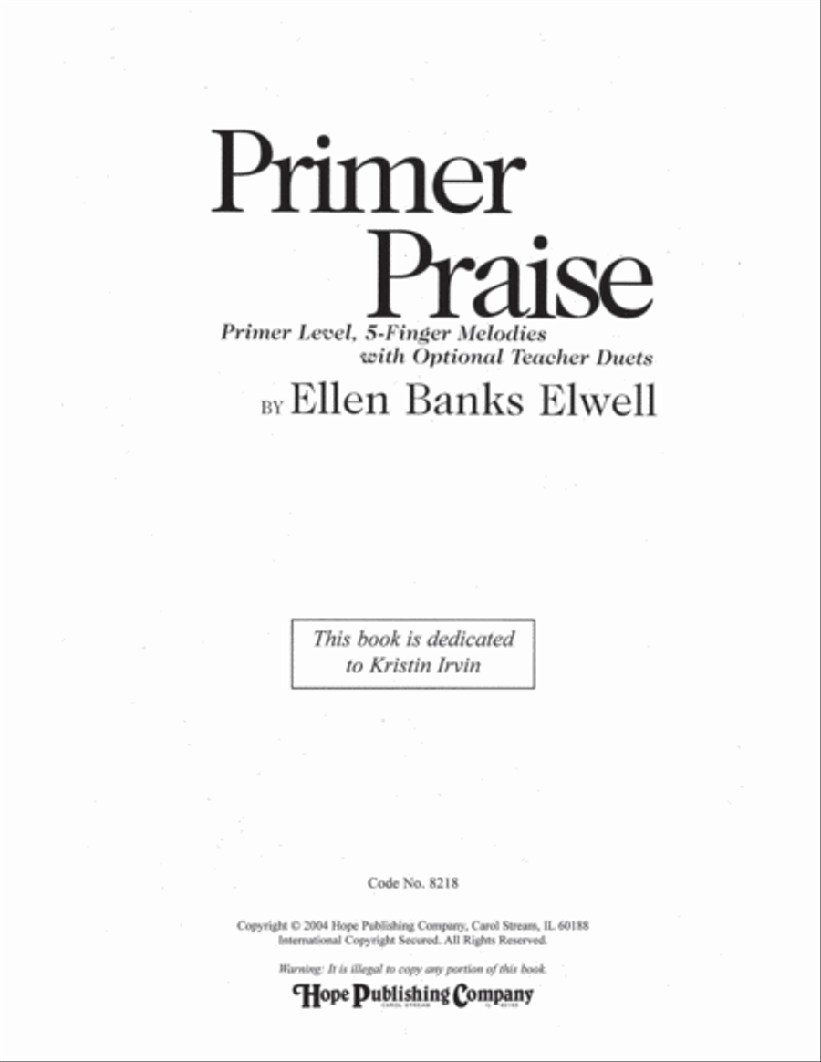 Primer Praise Primer Praise Piano Solo scores gallery preview page 3