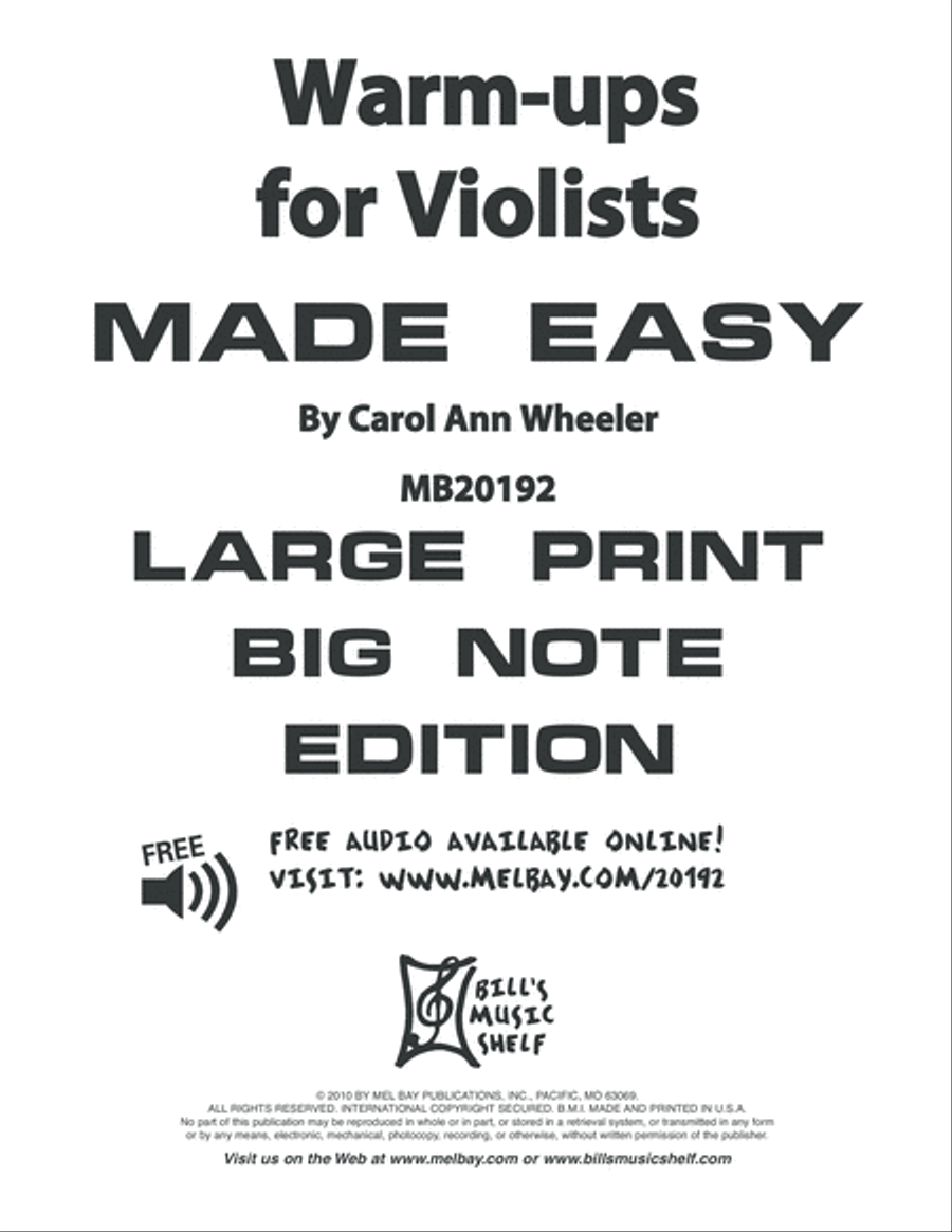 Warm-Ups for the Violists Made Easy