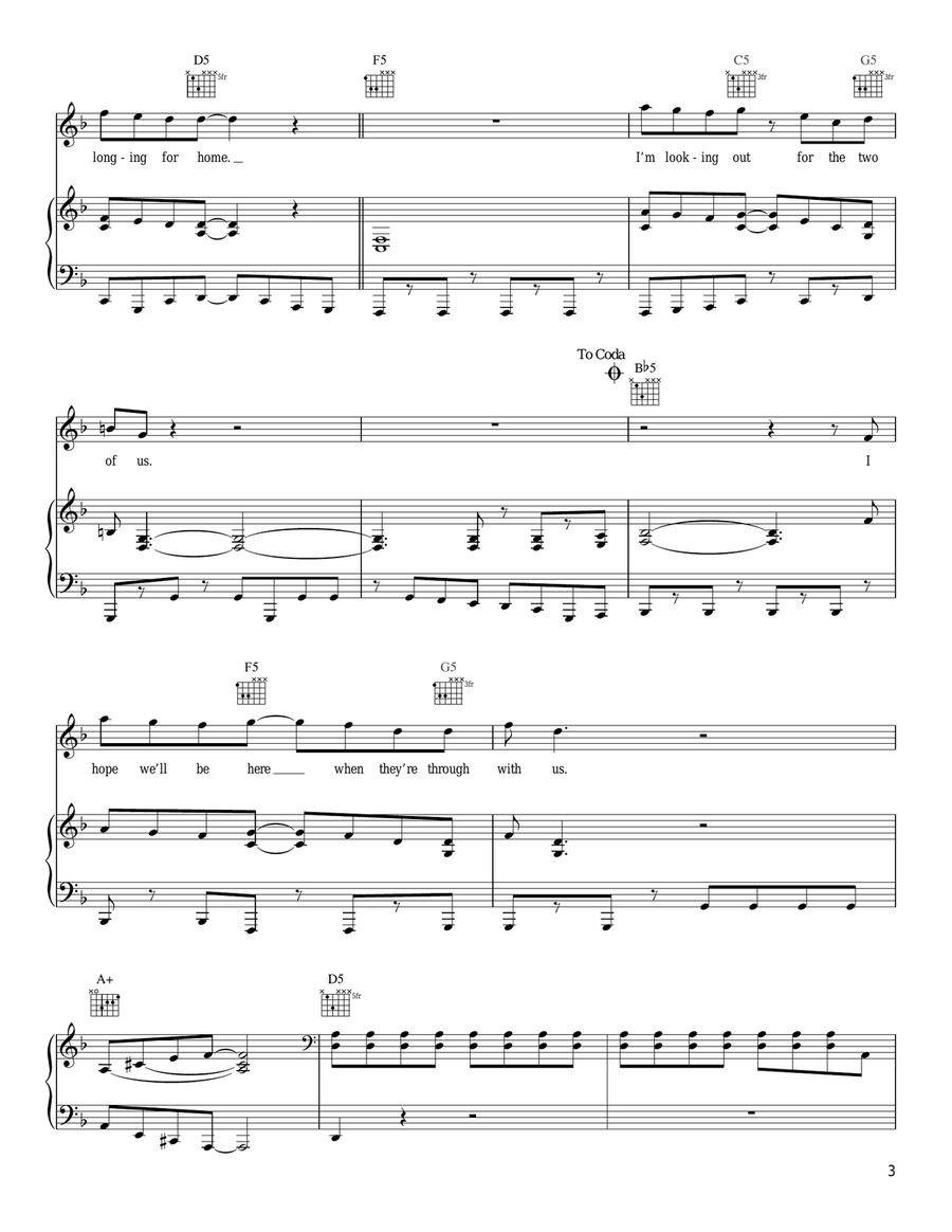 Long Long Way From Home Piano, Vocal, Guitar scores gallery preview page 3