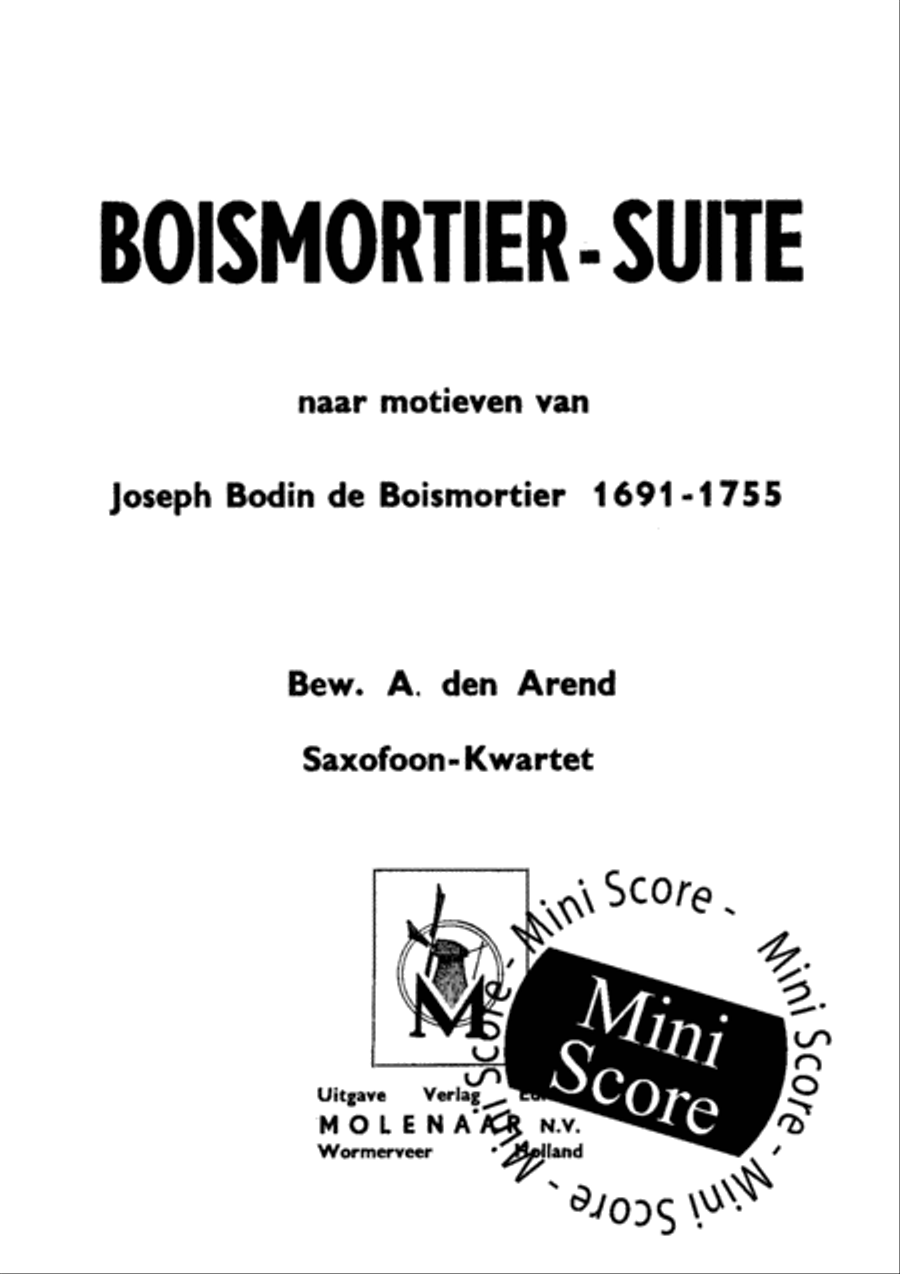 Boismortier Suite Saxophone Quartet scores gallery preview page 3
