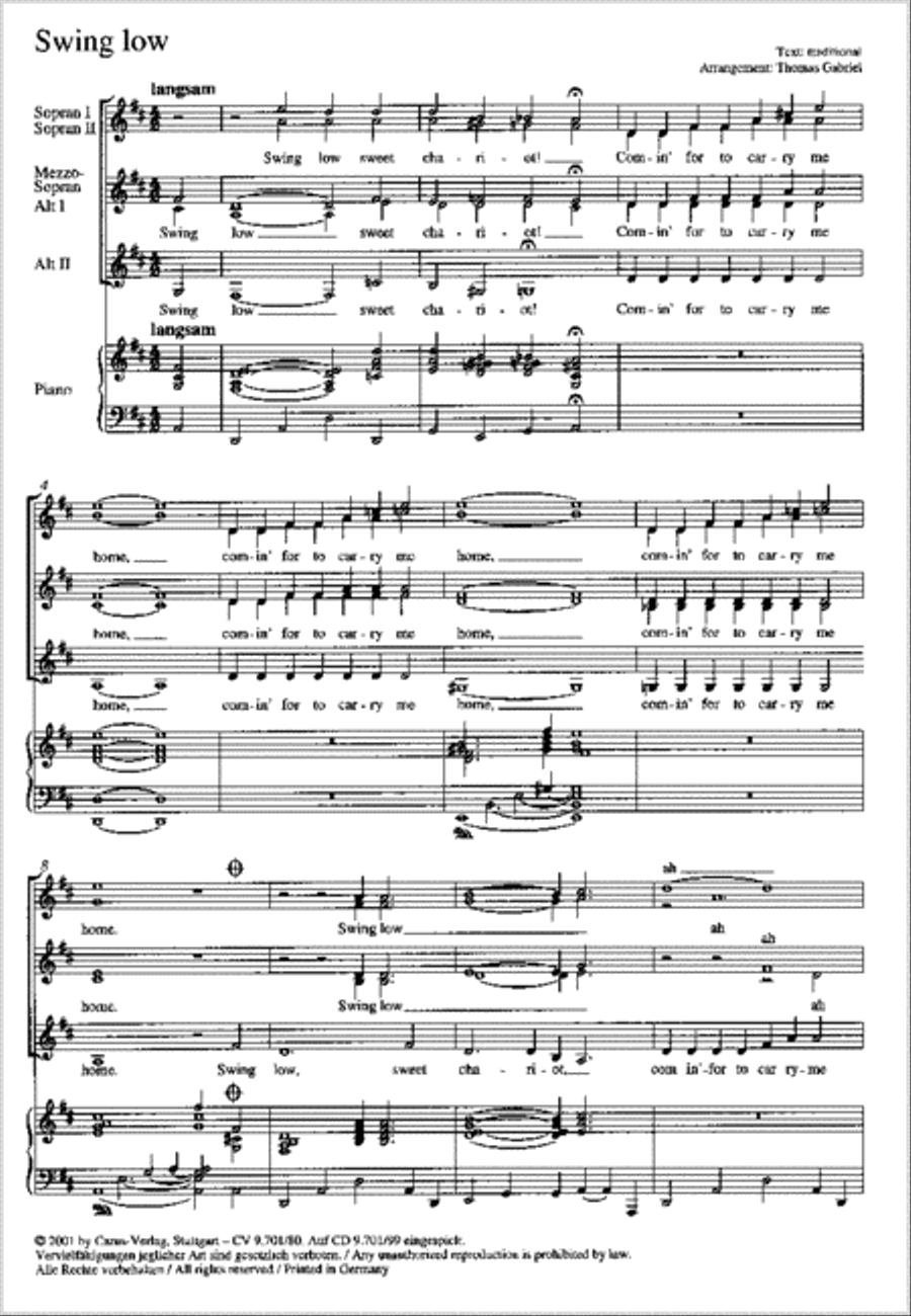 Swing low Women's Choir scores gallery preview page 1