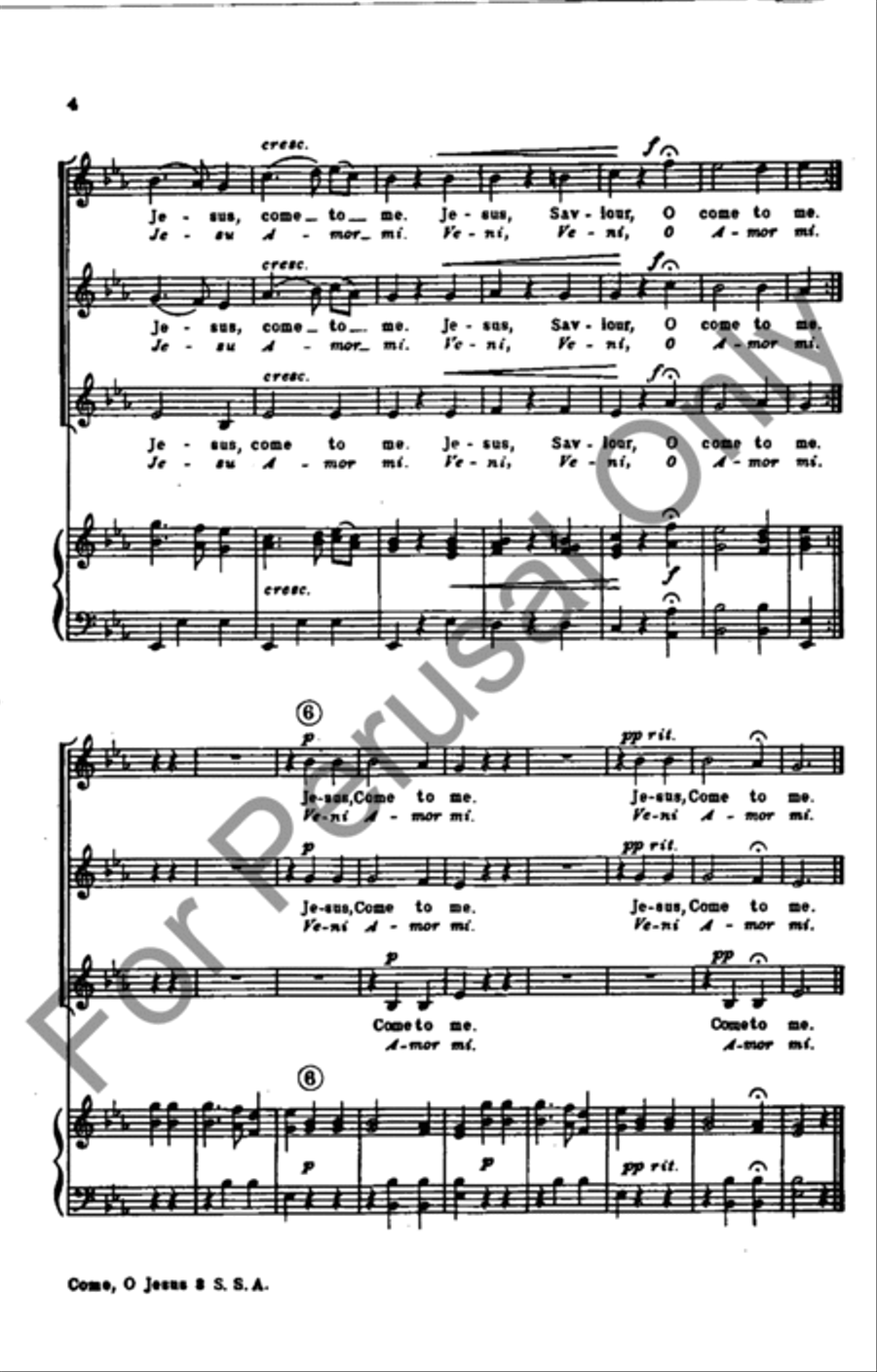 Come, O Jesus, Come To Me SSA scores gallery preview page 4