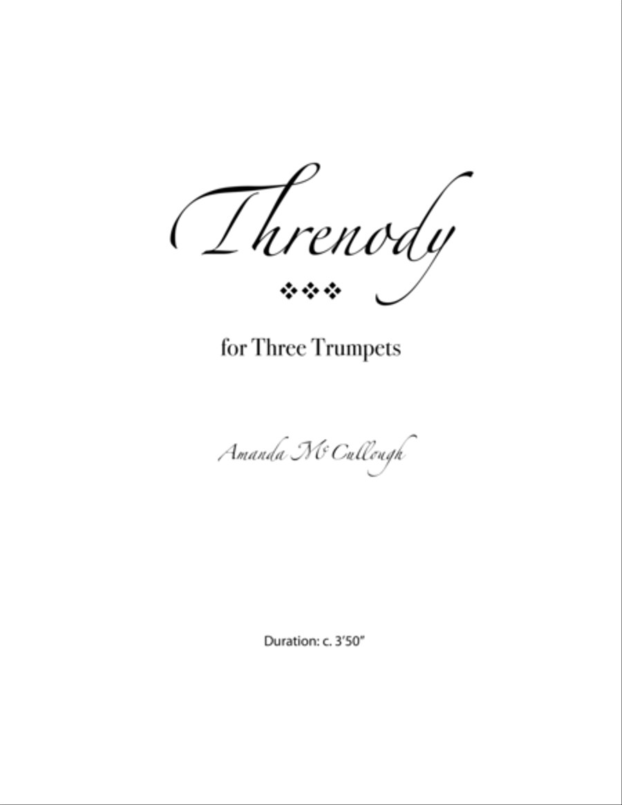 Threnody for Three Trumpets Trumpet Solo scores gallery preview page 1
