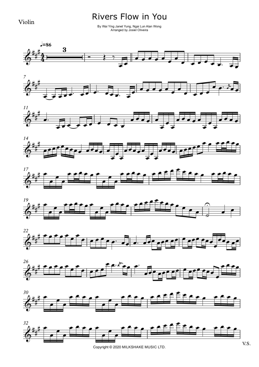 River Flows To You Ep49 Violin Solo scores gallery preview page 1