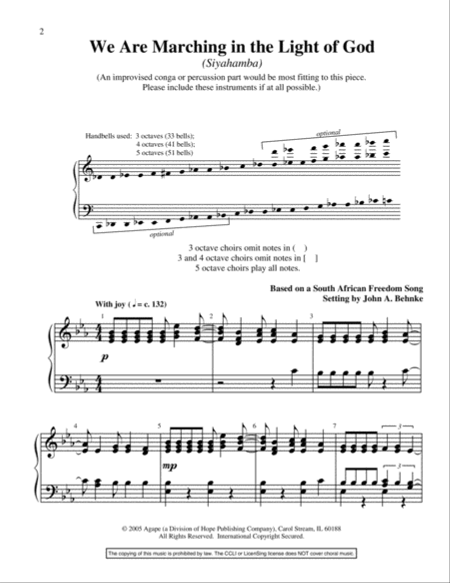 We Are Marching in the Light of God 5-Octaves scores gallery preview page 2