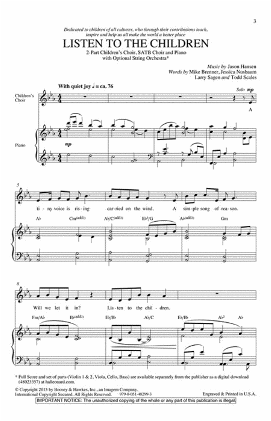 Listen to the Children 4-Part scores gallery preview page 2