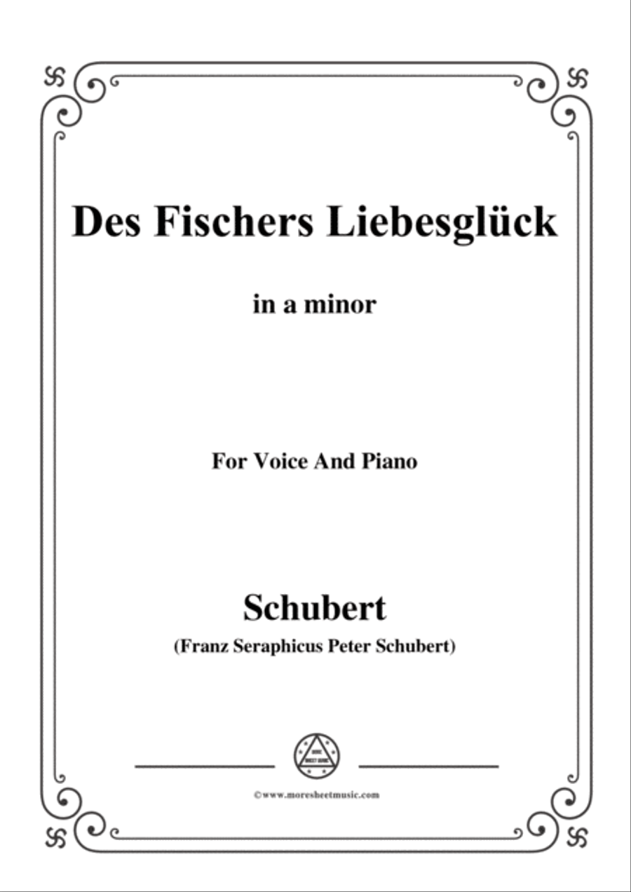 Schubert-Des Fischers Liebesglück,in a minor,D.933,for Voice and Piano Voice Solo scores gallery preview page 1