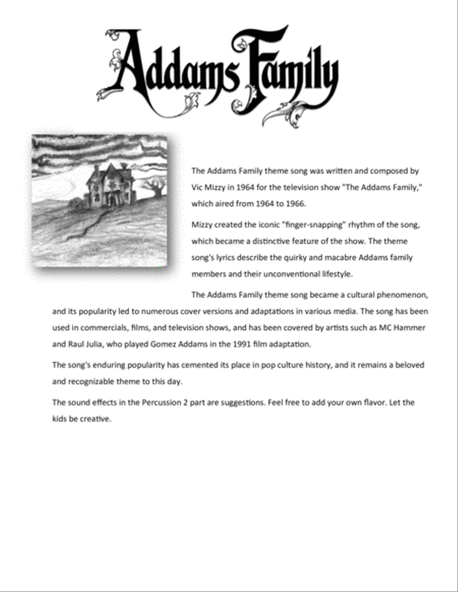 Addams Family Theme Concert Band scores gallery preview page 2