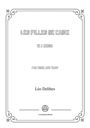Book cover for Delibes-Les filles de Cadix in a minor,for voice and piano