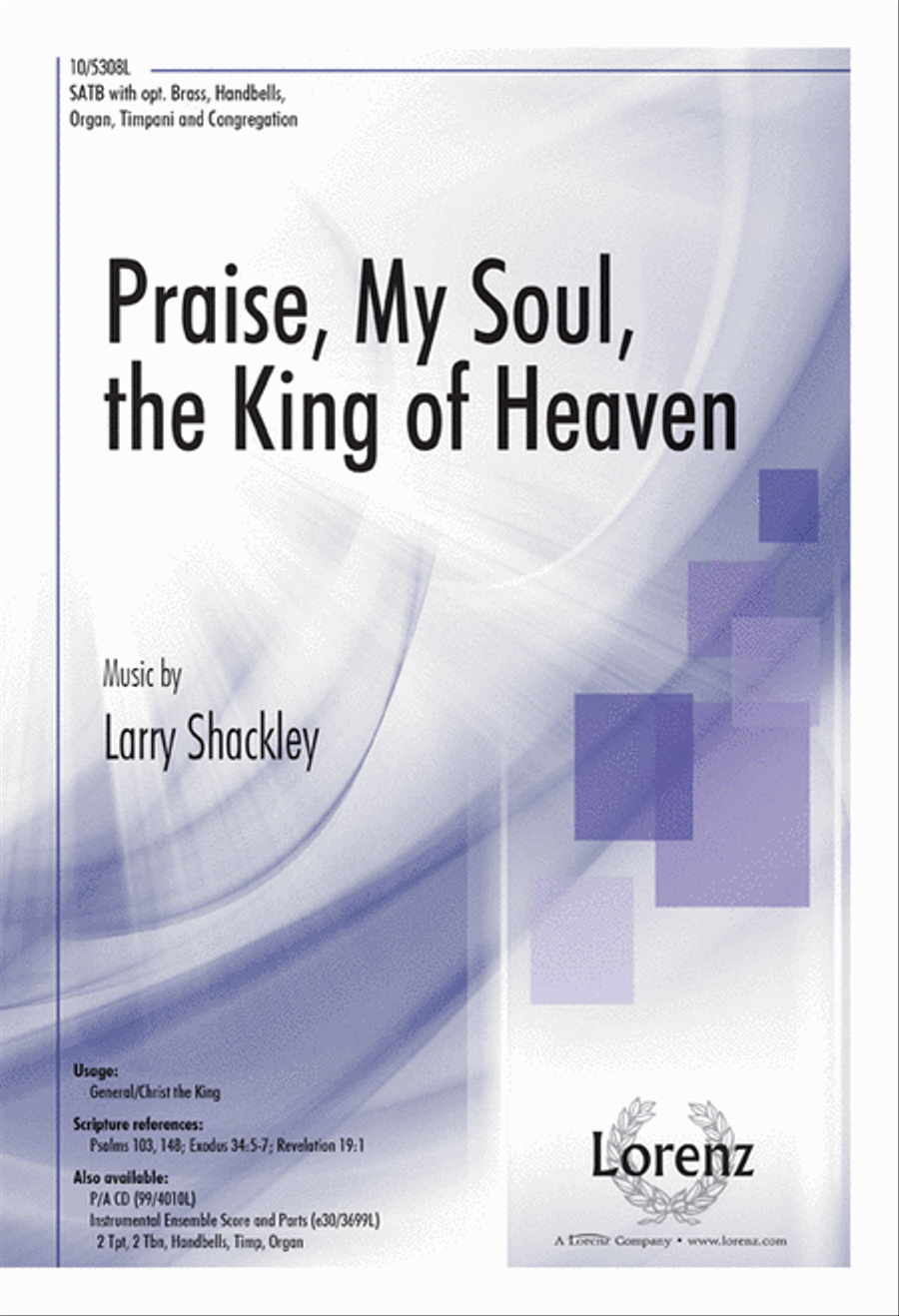 Praise, My Soul, the King of Heaven 4-Part scores gallery preview page 1