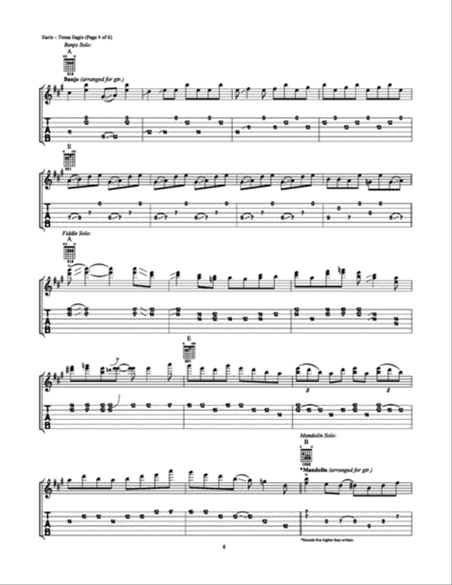 Texas Eagle Electric Guitar scores gallery preview page 4