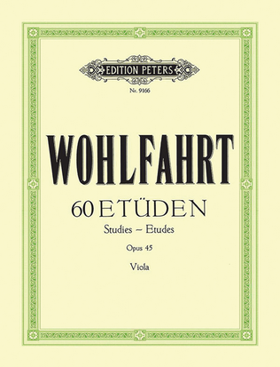Book cover for 60 Studies Op. 45 for Violin (Transcribed for Viola)