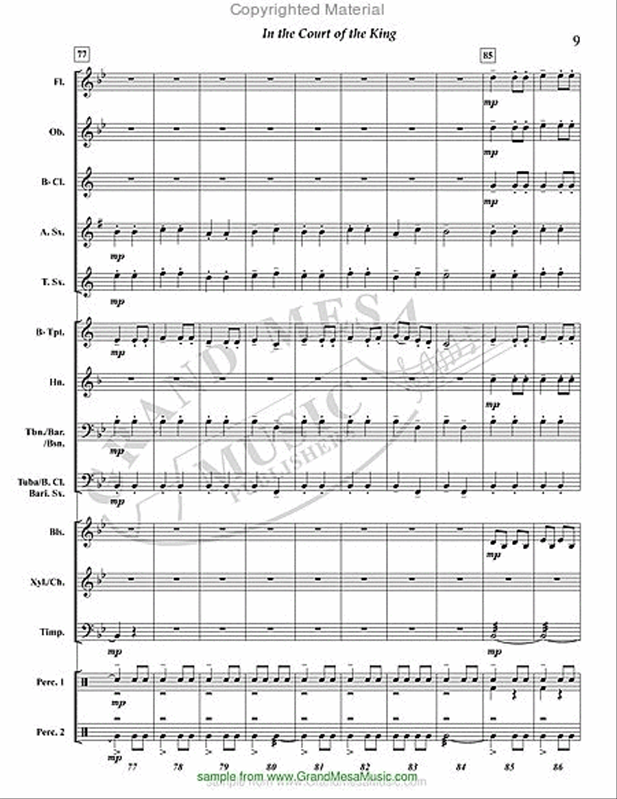 In the Court of the King Concert Band scores gallery preview page 10
