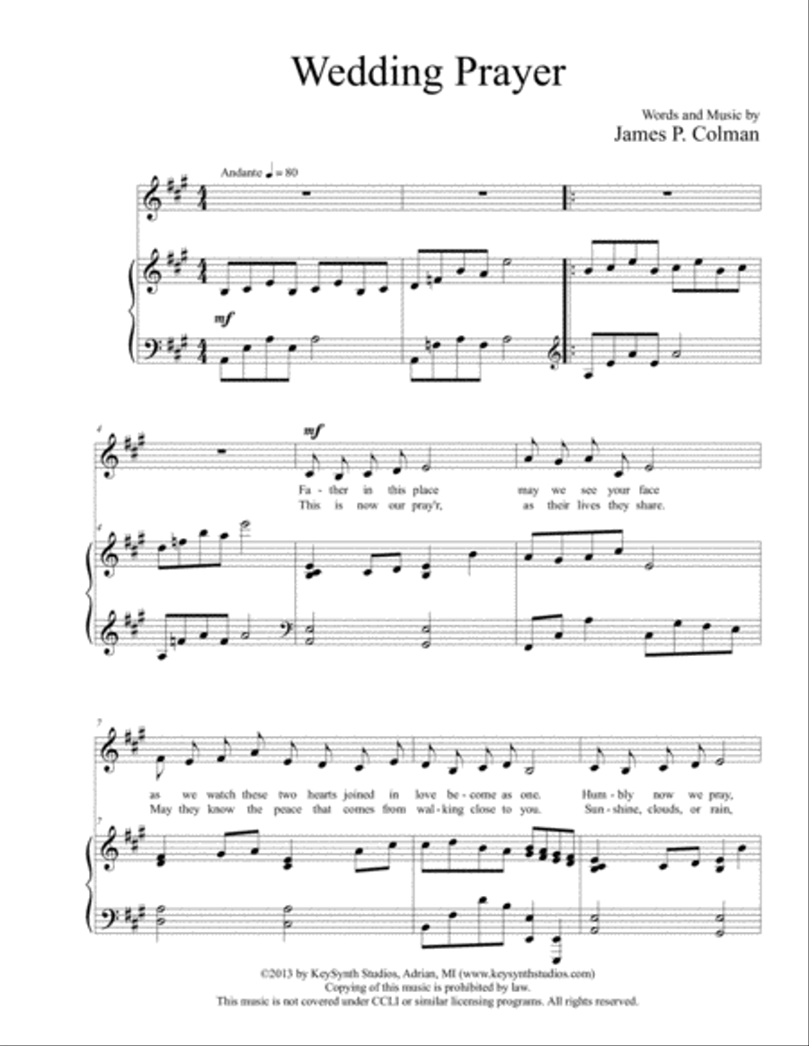 Wedding Prayer Medium Voice scores gallery preview page 3