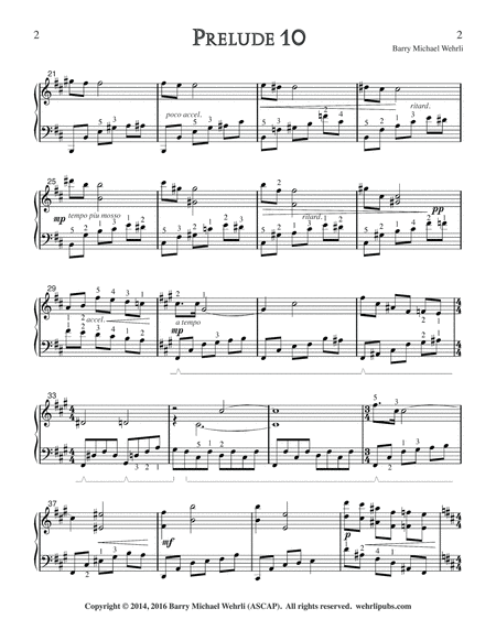 Prelude 10 from "Book of Preludes: 1-15 for Piano" image number null