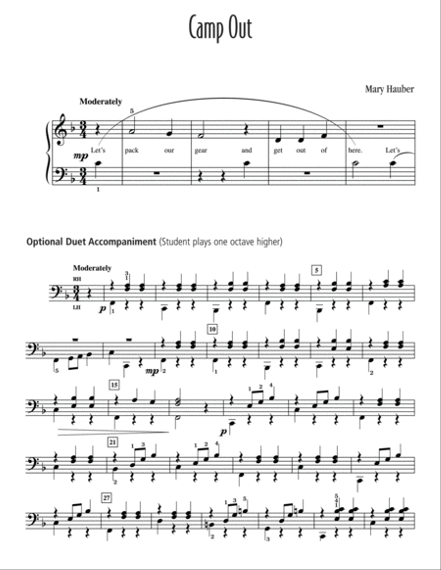 Camp Out Easy Piano scores gallery preview page 2