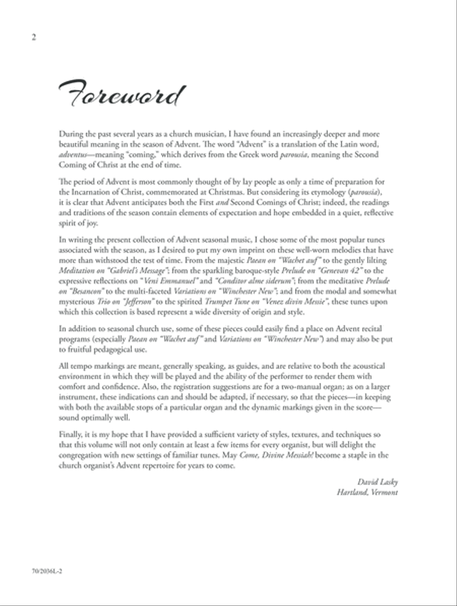 Come, Divine Messiah! (Digital Delivery) Organ scores gallery preview page 2