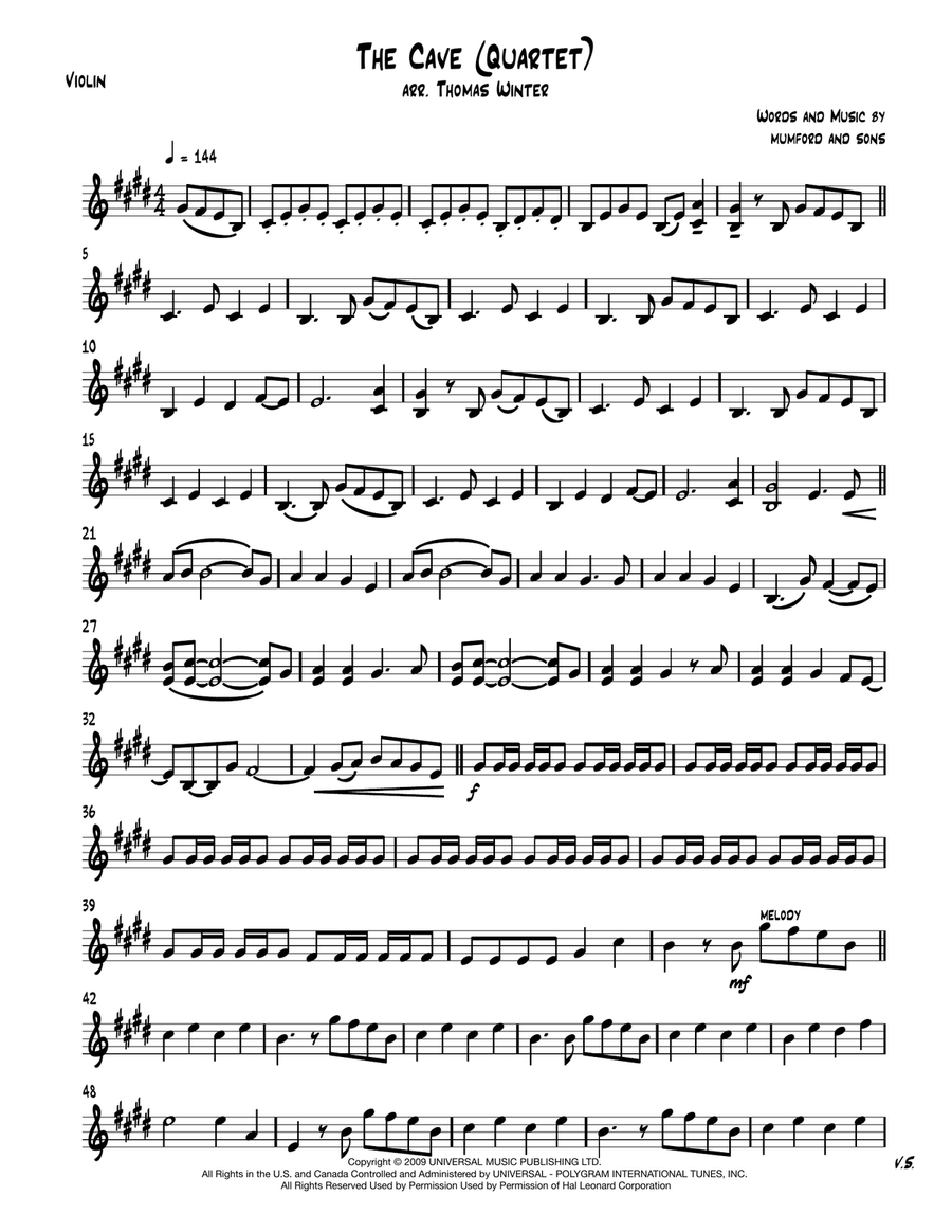 The Cave The Cave String Quartet scores gallery preview page 1