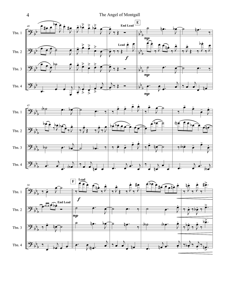 The Angel of Montgall The Angel of Montgall Brass Quartet scores gallery preview page 4